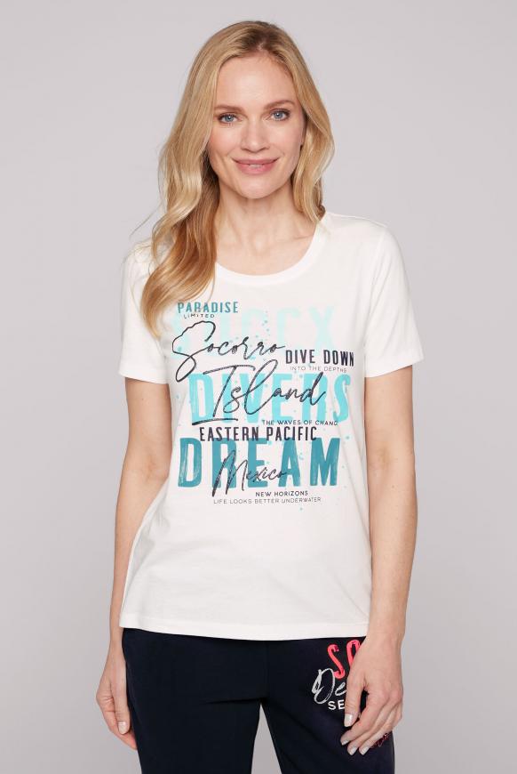 T-Shirt mit Glitter Wording Print