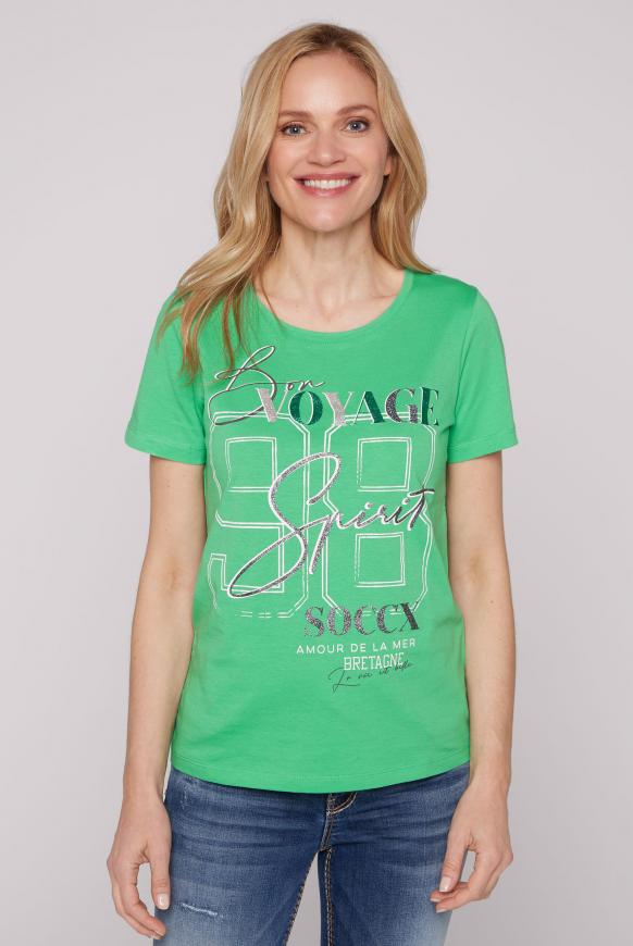 T-Shirt mit Glitzer-Artwork frenchy green