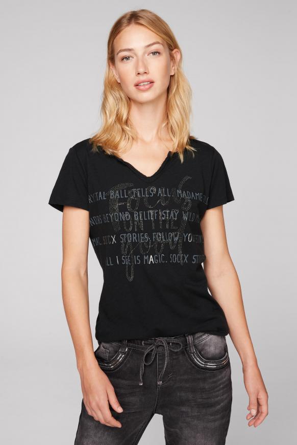T-Shirt mit Glitzerstein-Artwork