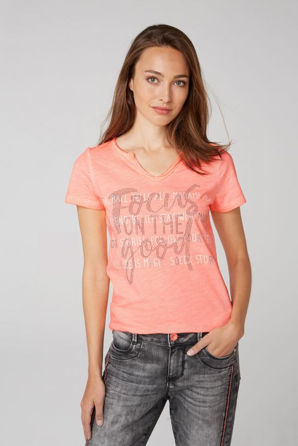 T-Shirt mit Glitzerstein-Artwork