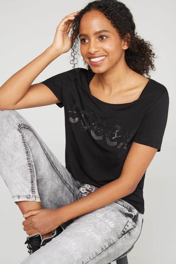 T-Shirt mit Glitzerstein-Logo
