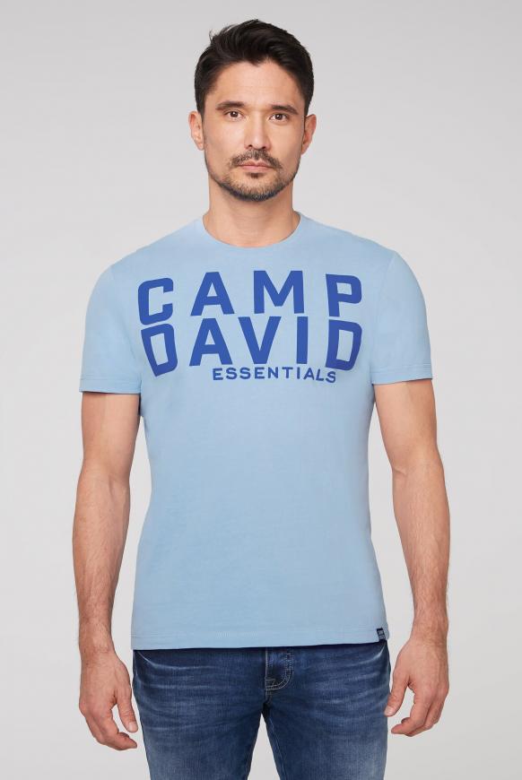 T-Shirt mit großem Logo Puff Print summer blue