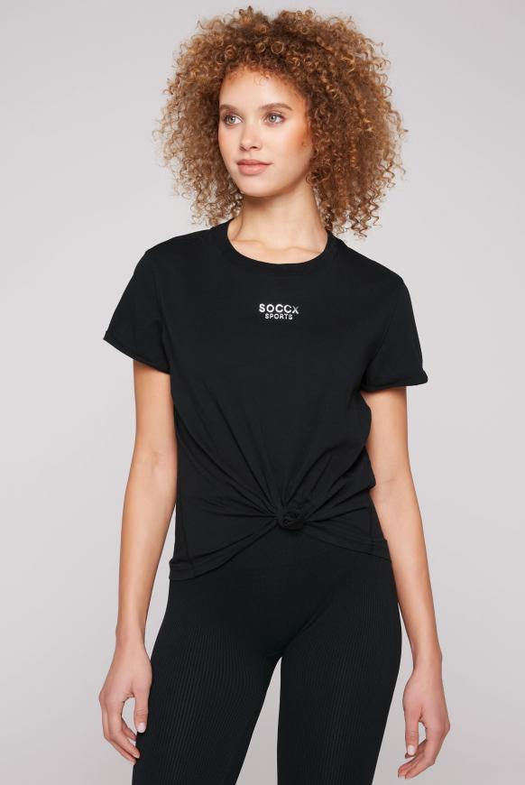 T-Shirt mit Knoten und Logo Print