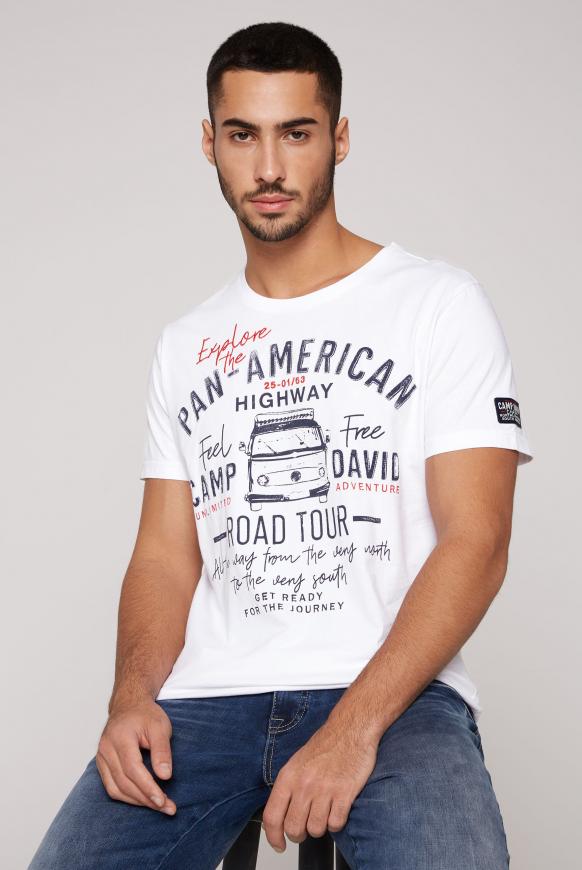 T-Shirt mit Label Prints und Stickereien opticwhite