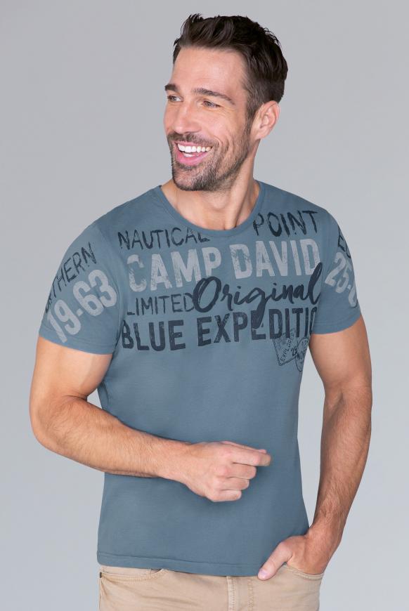 T-Shirt mit Logo Artwork in Used-Optik