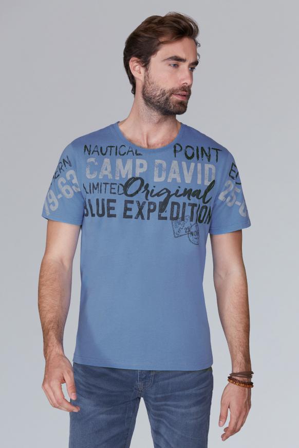 T-Shirt mit Logo Artwork in Used-Optik