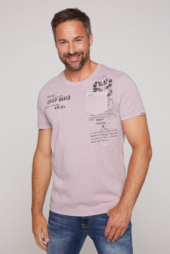 T-Shirt mit Logo Prints und Brusttasche french violet