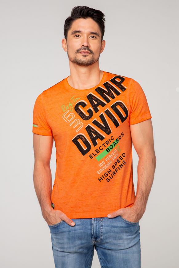 T-Shirt mit Logo und Ausbrenner-Effekten