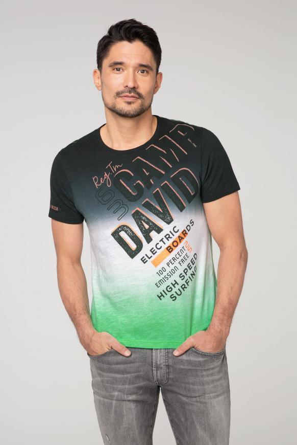 T-Shirt mit Logo und Dip-Dye-Effekt