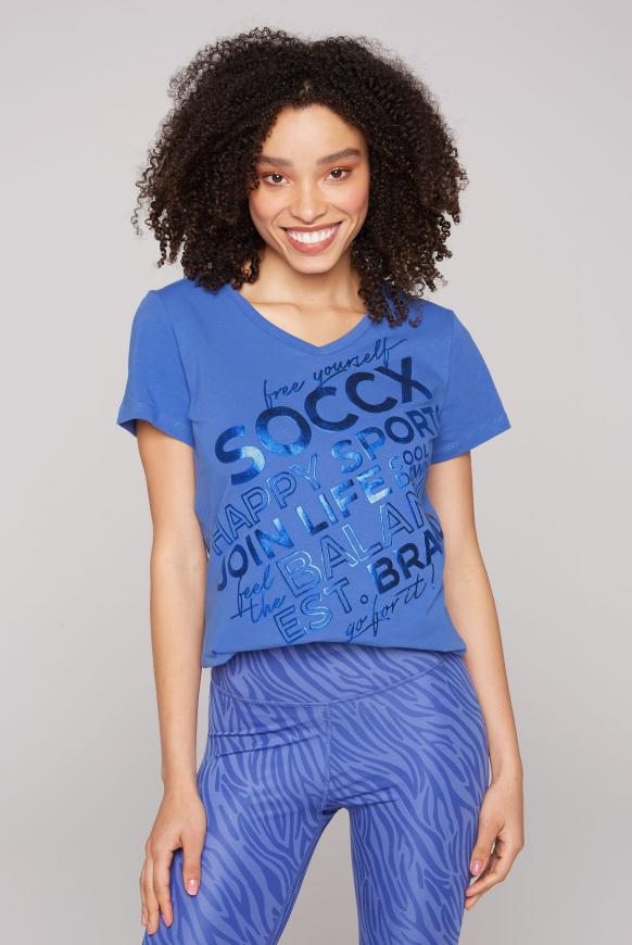 T-Shirt mit Metallic Rubber Print