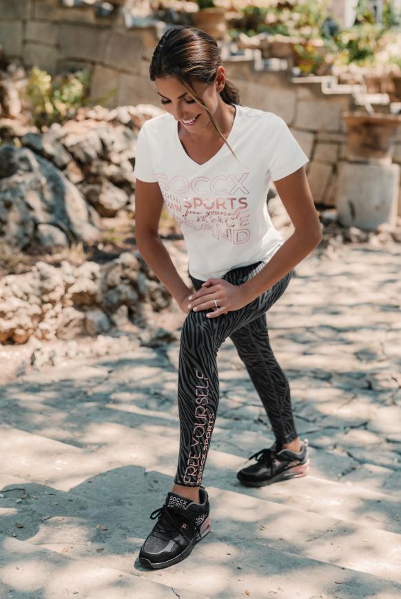 T-Shirt mit Metallic Rubber Print