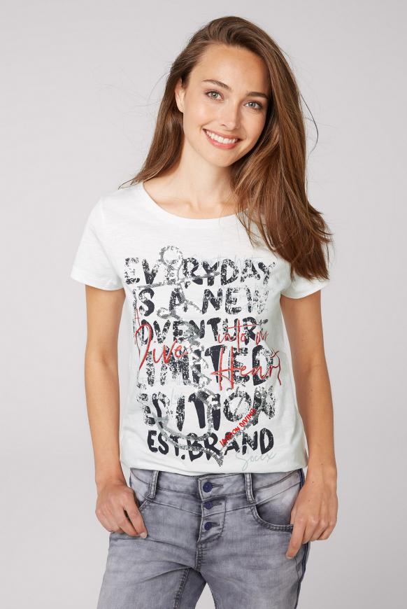 T-Shirt mit Pailletten-Artwork