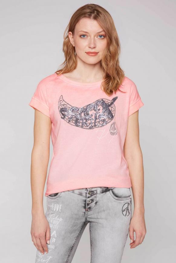 T-Shirt mit Pailletten-Artwork