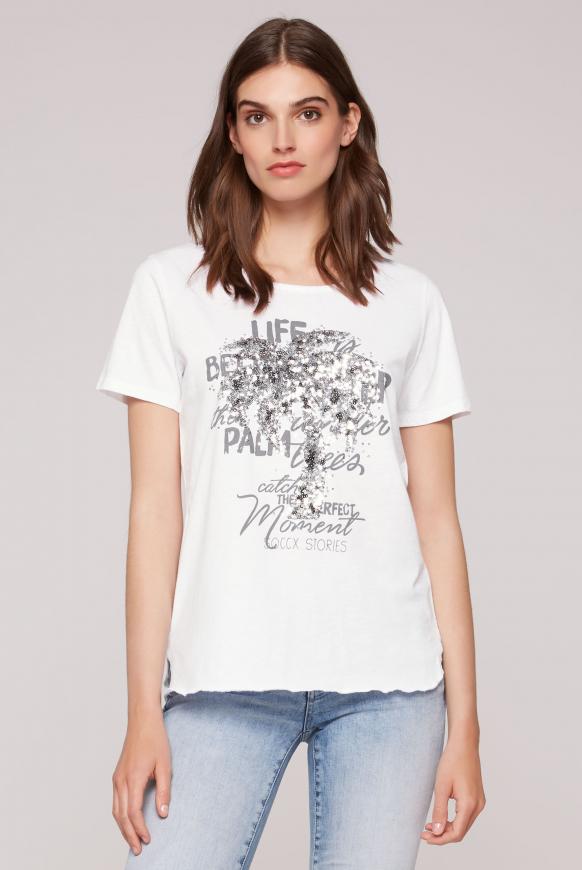 T-Shirt mit Pailletten-Artwork