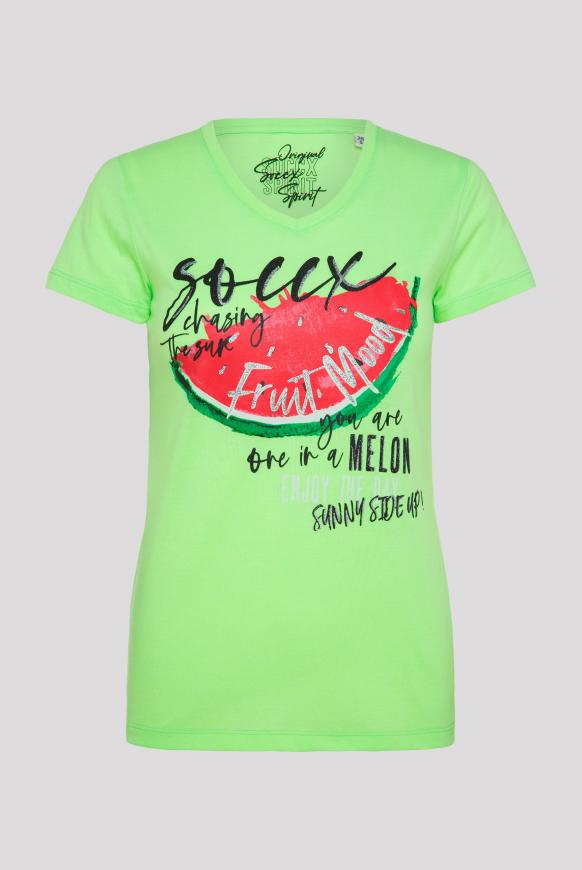 T-Shirt mit Photo-Glitter-Print