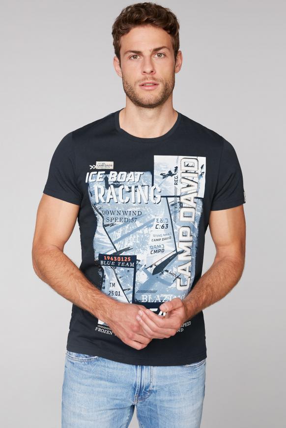 T-Shirt mit Photo- und Puff-Print