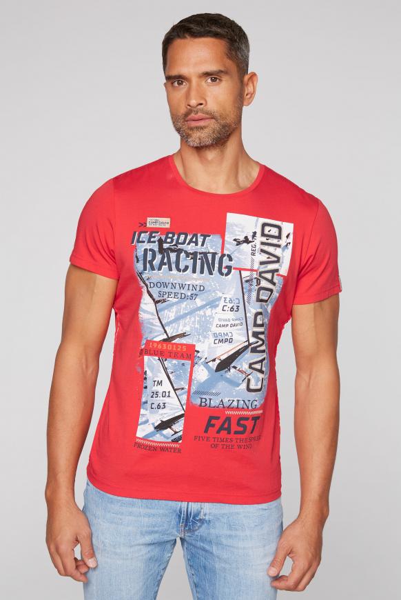 T-Shirt mit Photo- und Puff-Print