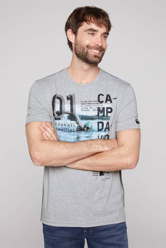 T-Shirt mit Photoprint grey melange