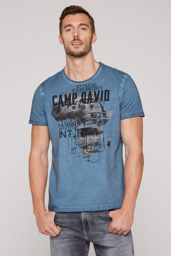 T-Shirt mit Photoprint wave blue