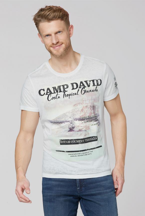 T-Shirt mit Photoprint und Ausbrennern