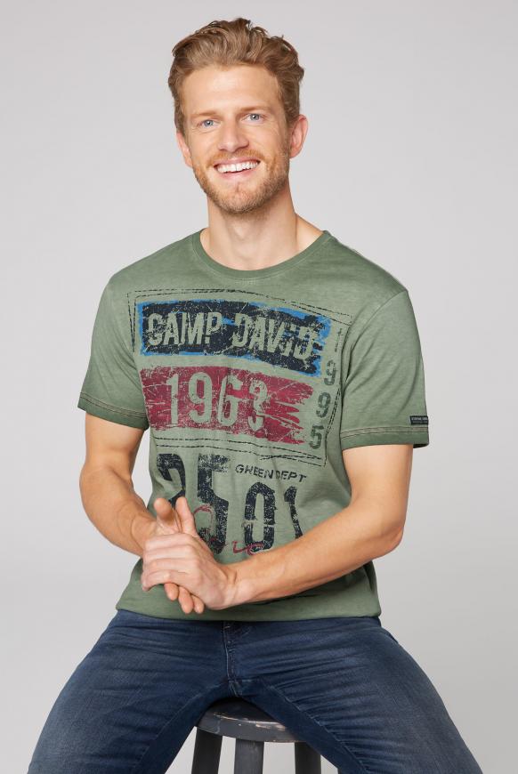 T-Shirt mit Prints im Used Look