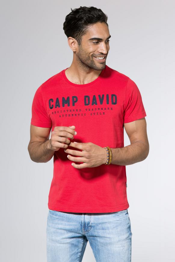 T-Shirt mit Round Neck und Logo-Stickerei