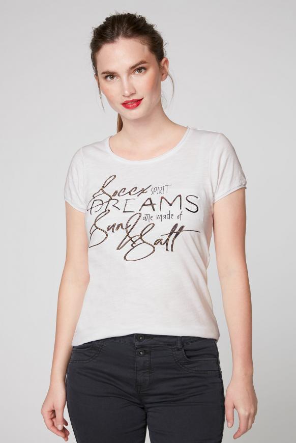 T-Shirt mit Used-Kanten und Artwork