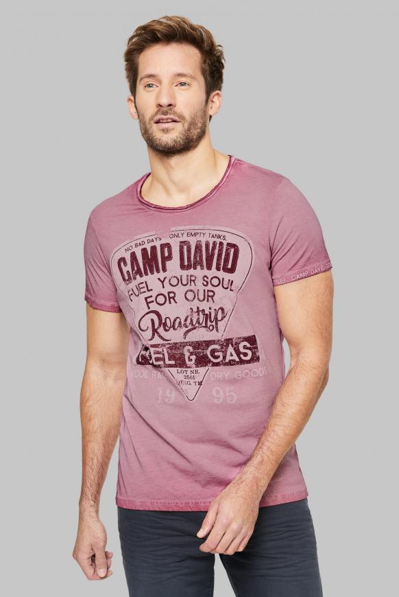 T-Shirt mit Used-Optik und Print Artworks