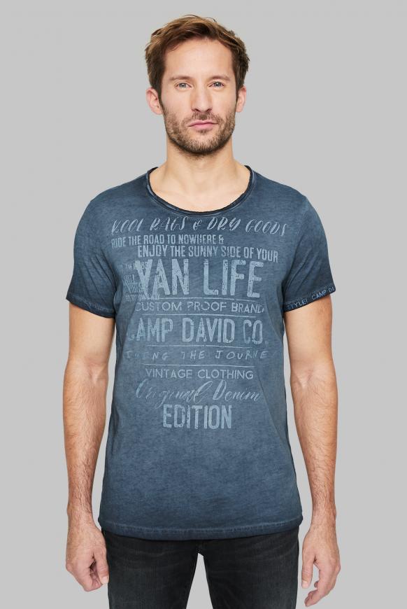 T-Shirt mit Used-Optik und Print Artworks