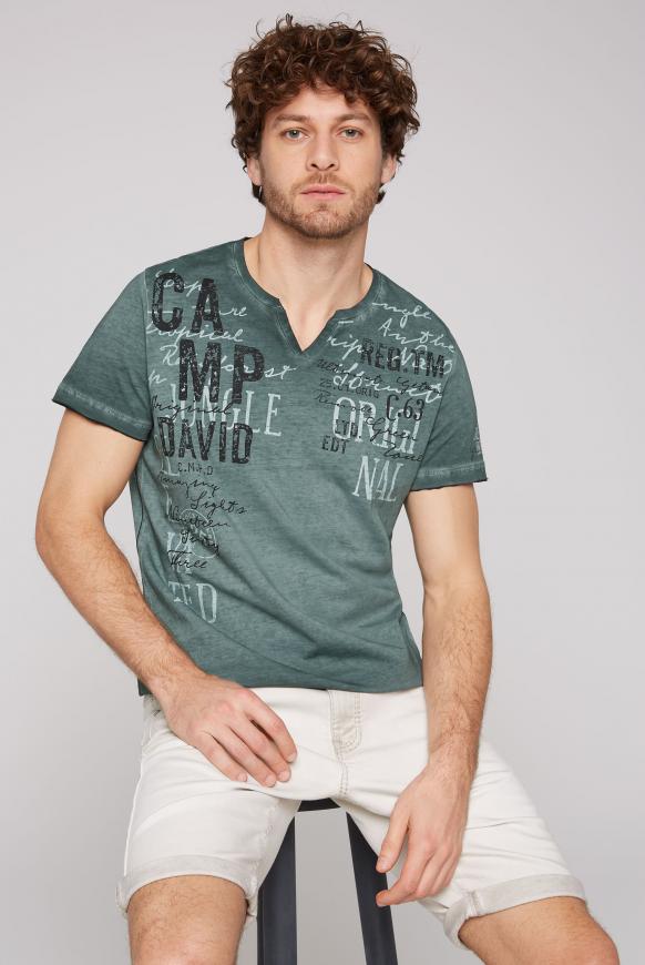 T-Shirt mit Used-Optik und Prints