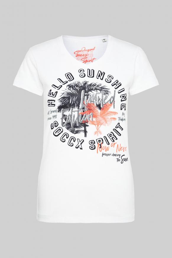 T-Shirt mit V-Ausschnitt und Artwork