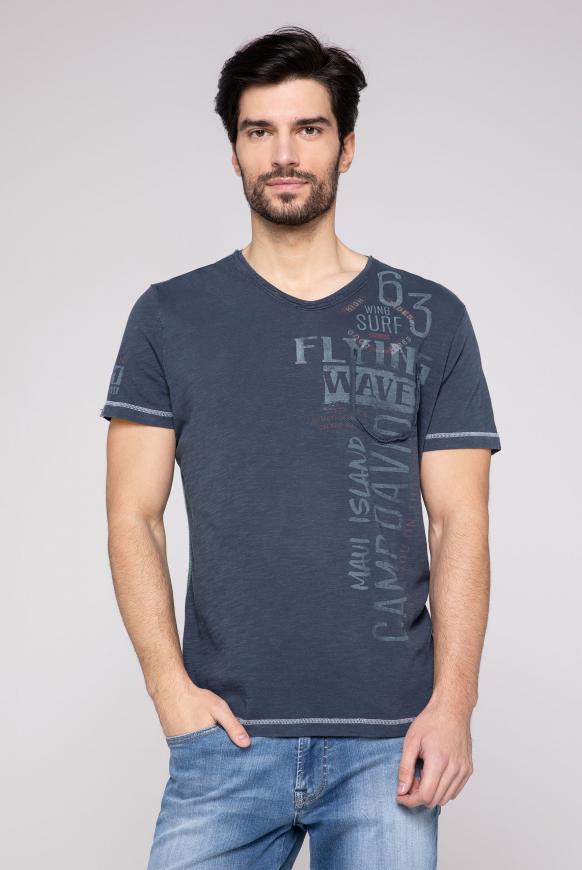 T-Shirt mit V-Neck im Vintage Style