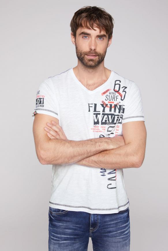 T-Shirt mit V-Neck im Vintage Style
