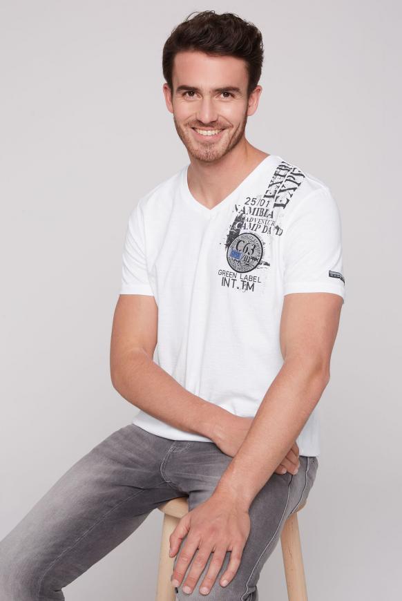 T-Shirt mit V-Neck und Artworks