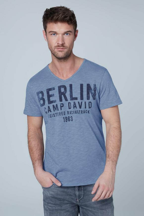 T-Shirt mit V-Neck und Frontprint