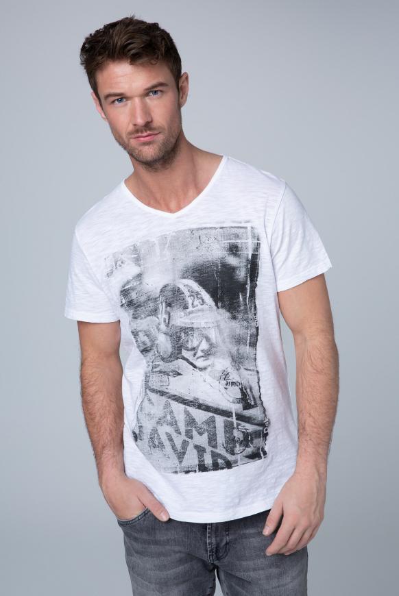 T-Shirt mit V-Neck und Frontprint