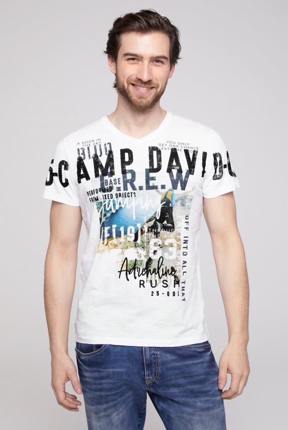 T-Shirt mit V-Neck und Photoprint