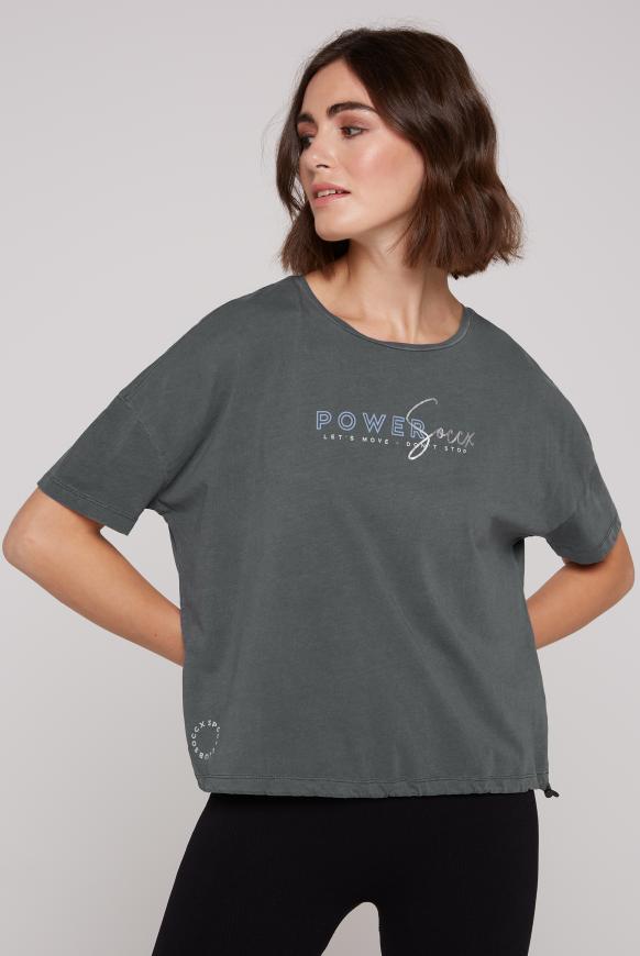 T-Shirt mit verstellbarem Gummizugsaum
