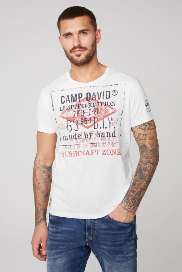 T-Shirt mit Vintage Print offwhite