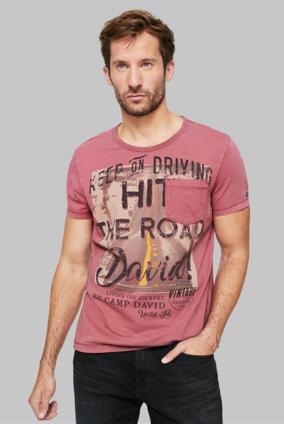 T-Shirt mit Vintage Print und Tasche