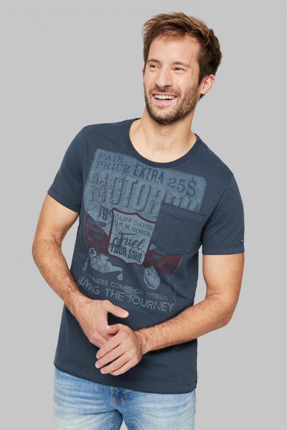 T-Shirt mit Vintage Print und Tasche