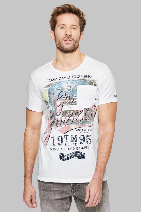 T-Shirt mit Vintage Print und Tasche
