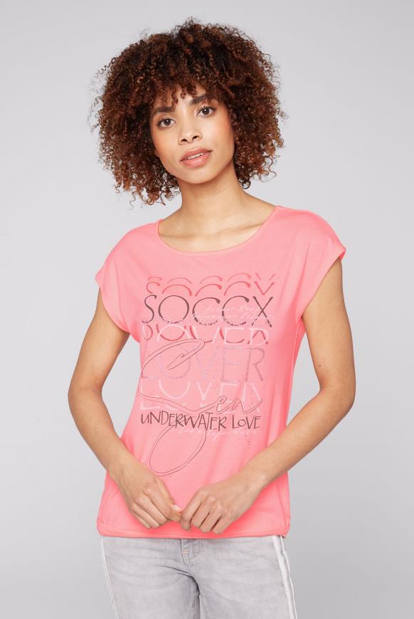 T-Shirt mit Wording Print