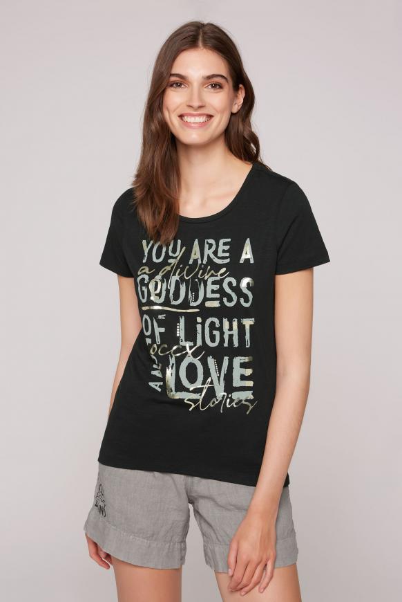 T-Shirt mit Wording Print black