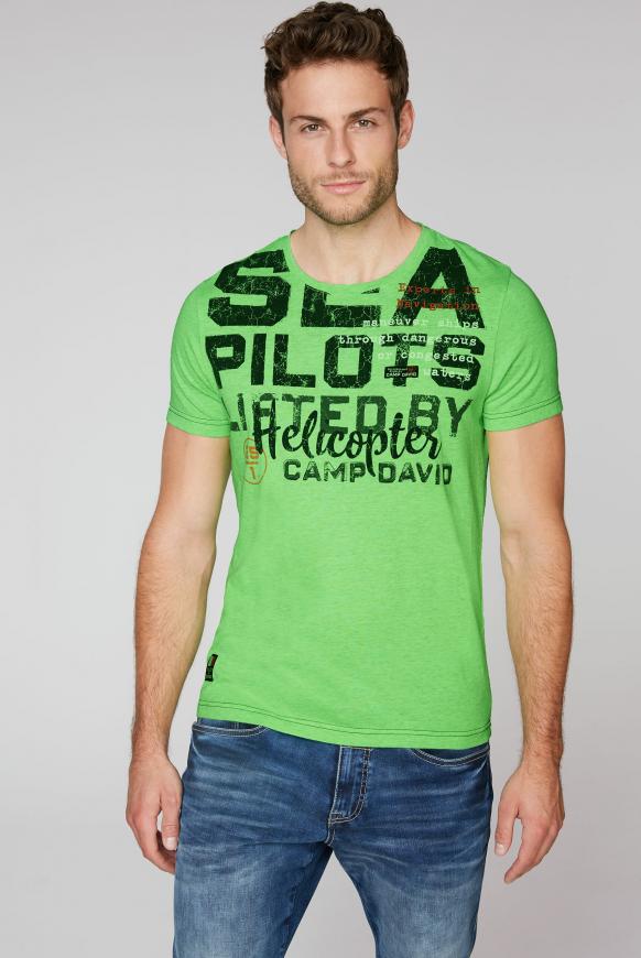 T-Shirt mit Wording Print und Stickereien