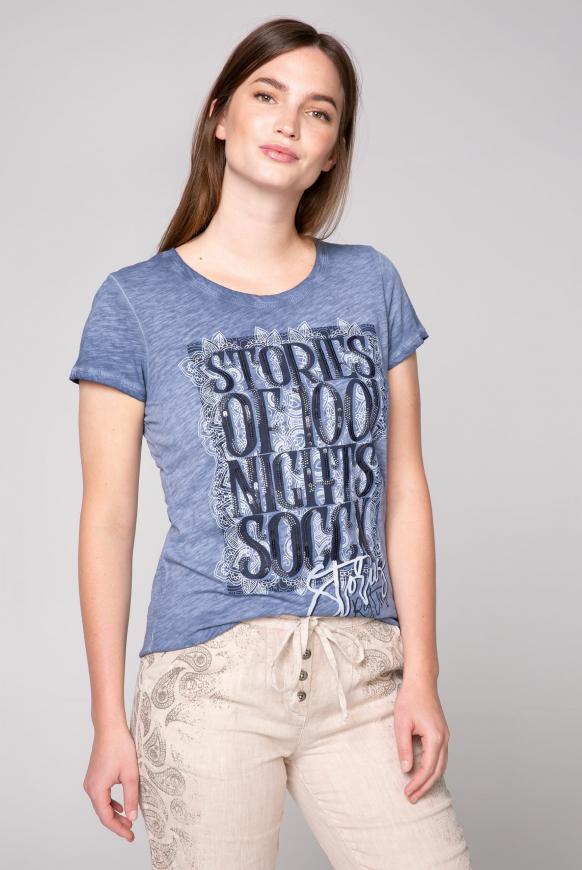 T-Shirt Oil Dyed mit Artwork