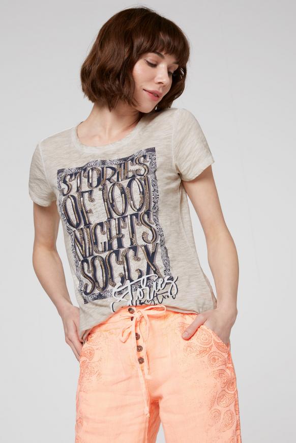 T-Shirt Oil Dyed mit Artwork