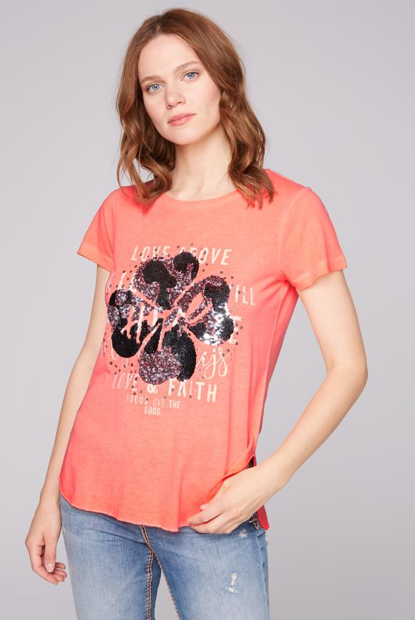 T-Shirt Oil Dyed mit Pailletten-Artwork