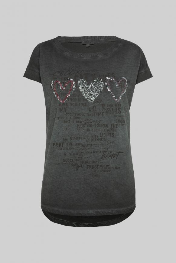 T-Shirt Oil Dyed mit Pailletten-Artwork