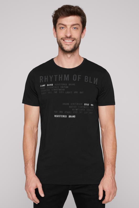 T-Shirt Rundhals mit Label Prints